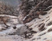 Gustave Courbet Injured deer in the snow Germany oil painting artist